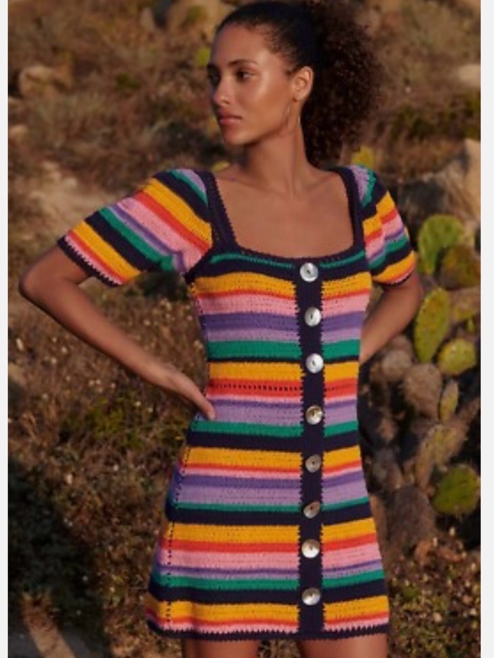 NWOT FARM Rio Renata Crochet Mini Dress S/M/L